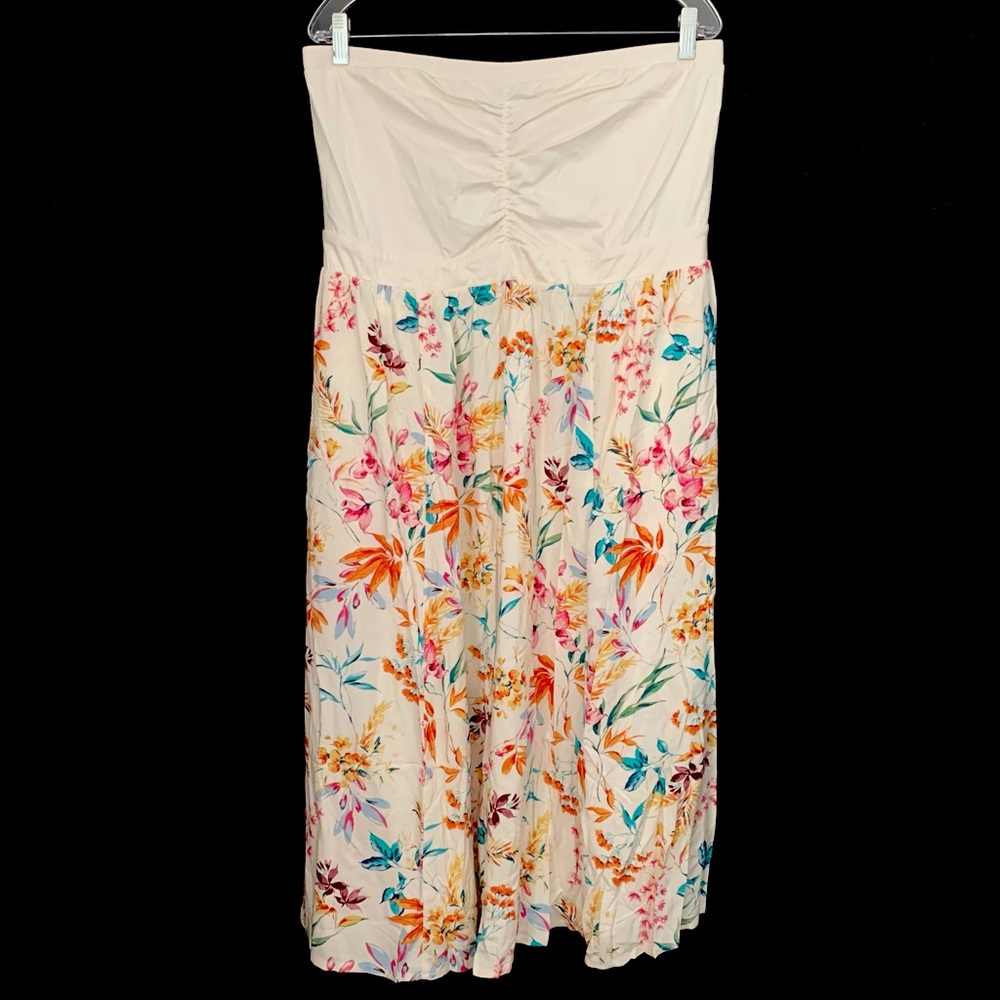 Torrid Carrie Floral Midi Jersey Challis Sweetheart Tube Dress